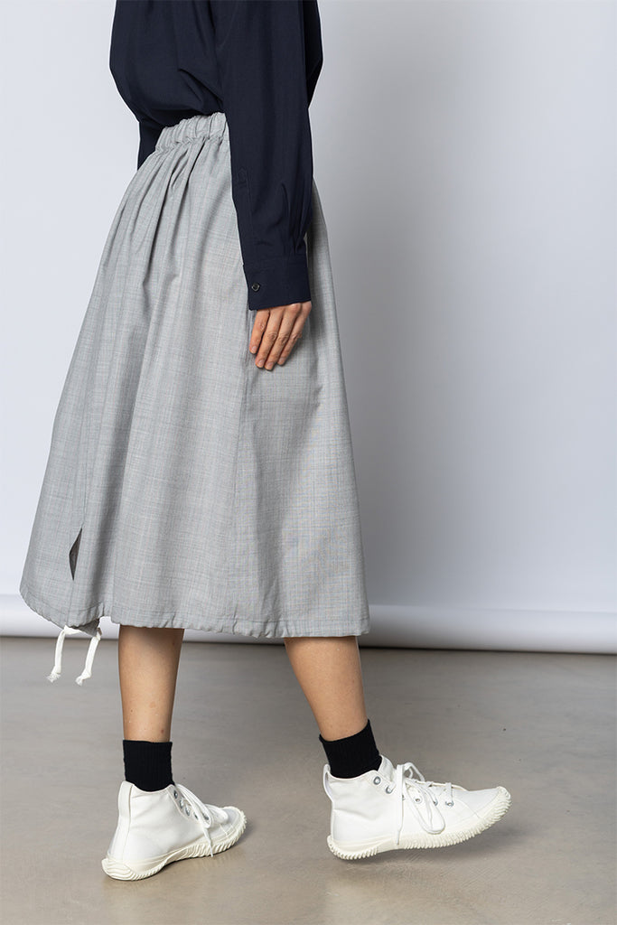 Drawstring Hem Skirt - Grey Pink