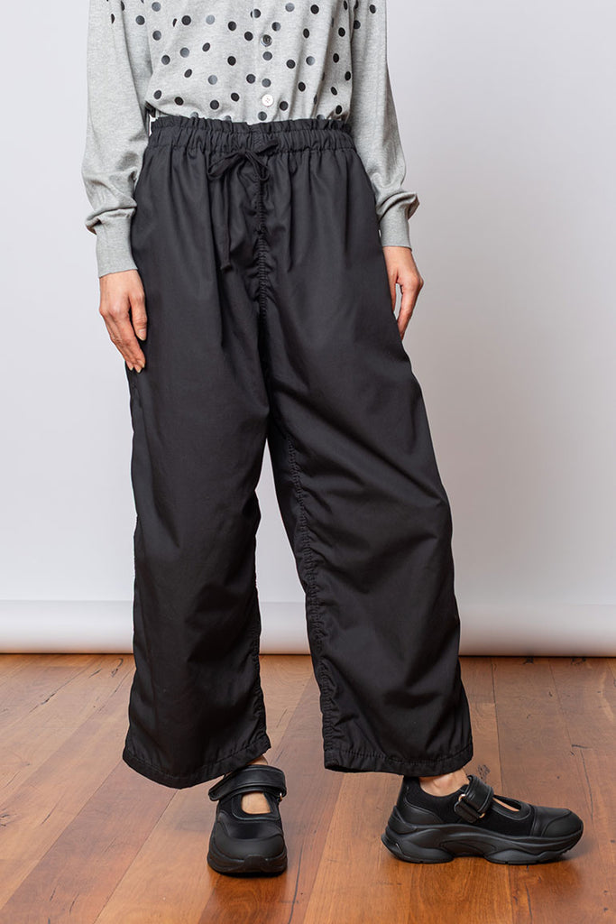 Drawstring Waist Pants - Black