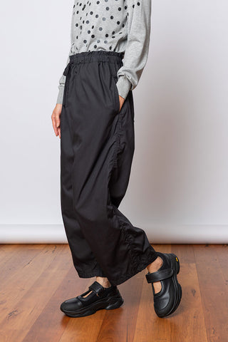 Drawstring Waist Pants - Black
