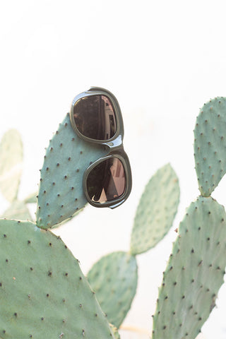 Dries Van Noten Acetate Sunglasses - Khaki/Silver/Green