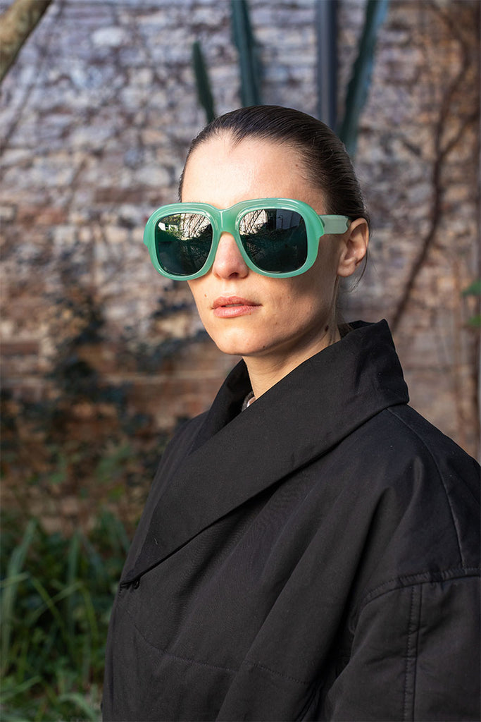 Dries Van Noten Acetate Sunglasses - Light Green/Gold/Brown
