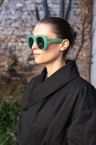 Dries Van Noten Acetate Sunglasses - Light Green/Gold/Brown
