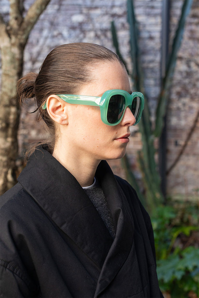 Dries Van Noten Acetate Sunglasses - Light Green/Gold/Brown