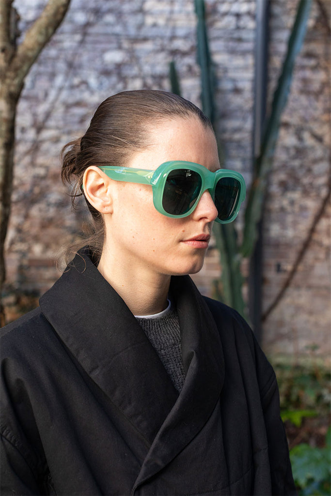 Dries Van Noten Acetate Sunglasses - Light Green/Gold/Brown