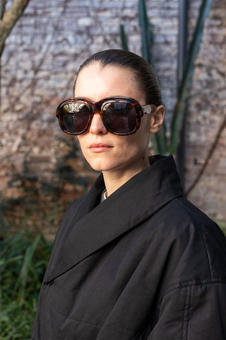 Dries Van Noten Acetate Sunglasses - Tortoiseshell/Gold/Grey