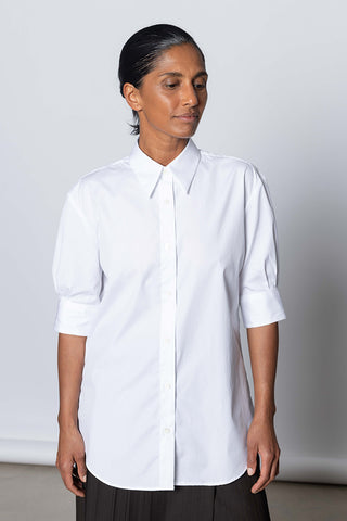 Celindo Cotton Poplin Shirt - White