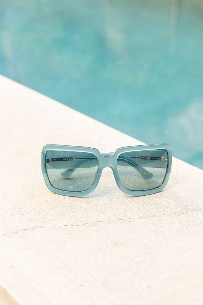 Dries Van Noten Oversized Acetate Sunglasses - Blue