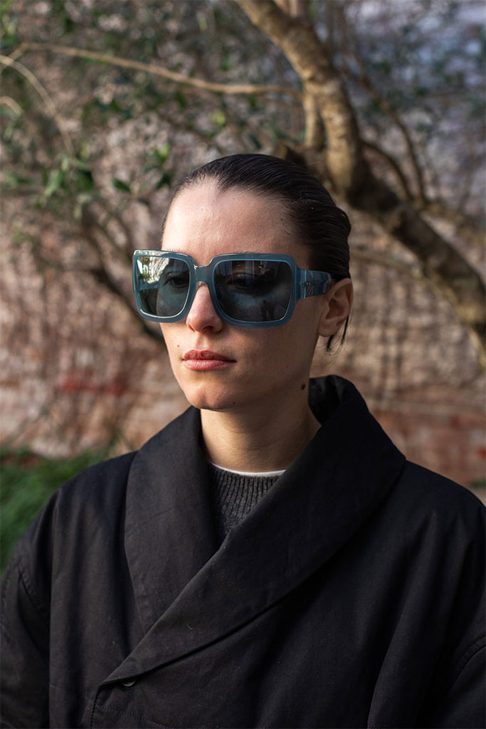 Dries Van Noten Oversized Acetate Sunglasses - Blue