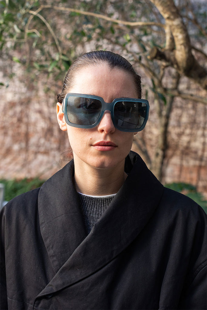 Dries Van Noten Oversized Acetate Sunglasses - Blue