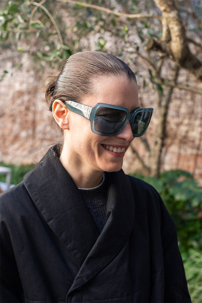 Dries Van Noten Oversized Acetate Sunglasses - Blue