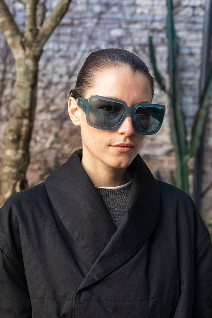 Dries Van Noten Oversized Acetate Sunglasses - Blue