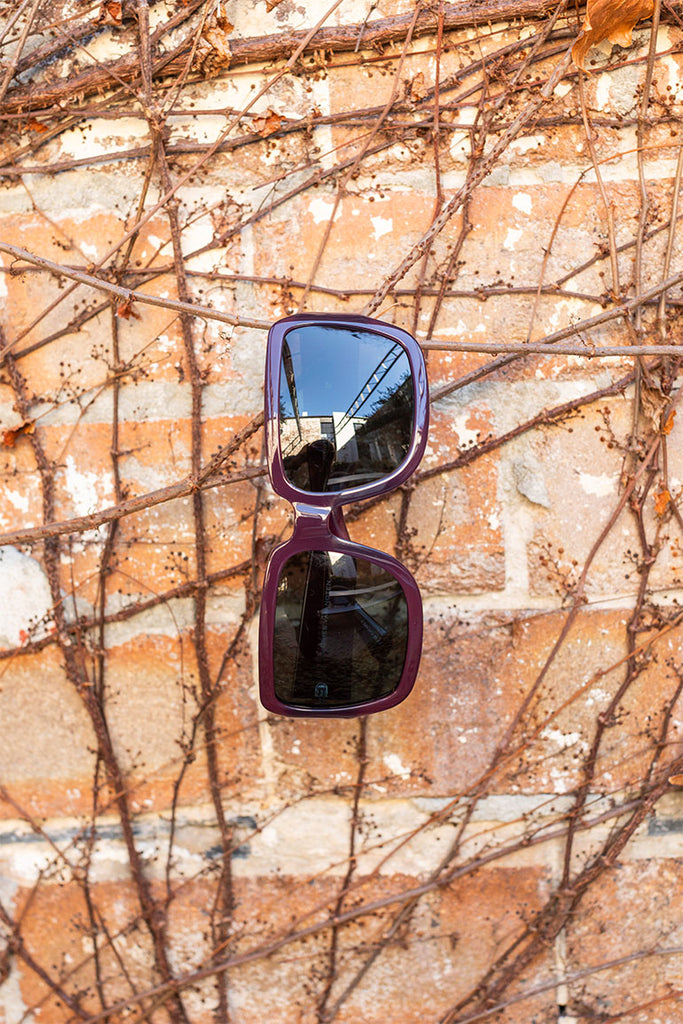Dries Van Noten Oversized Acetate Sunglasses - Wine