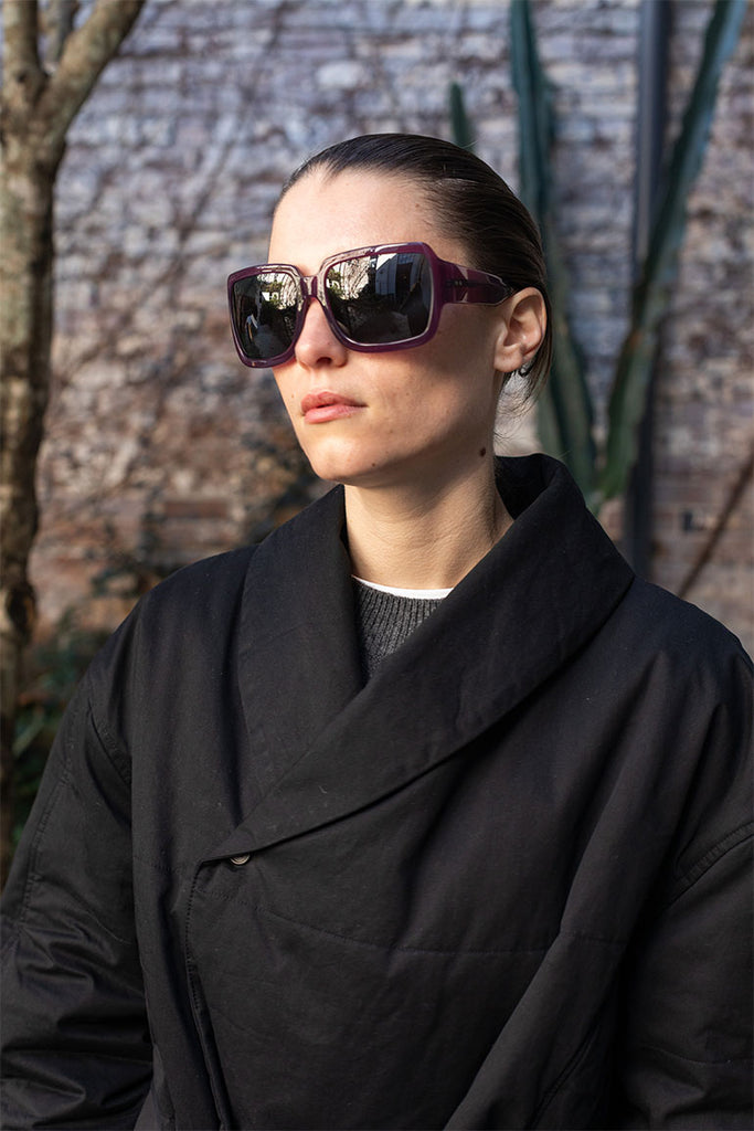 Dries Van Noten Oversized Acetate Sunglasses - Wine