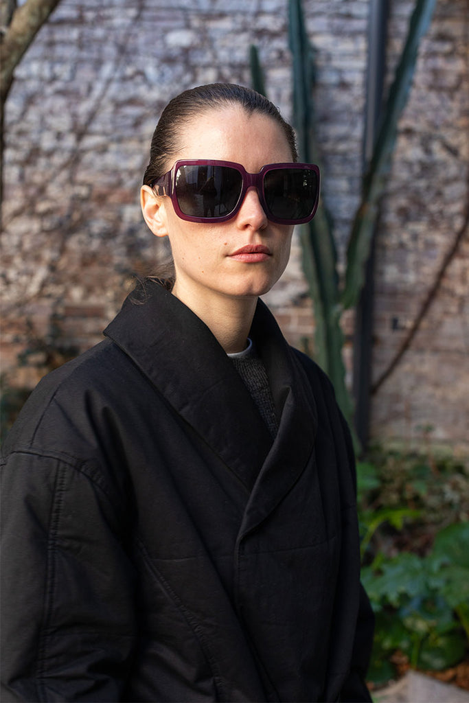 Dries Van Noten Oversized Acetate Sunglasses - Wine