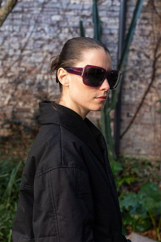 Dries Van Noten Oversized Acetate Sunglasses - Wine