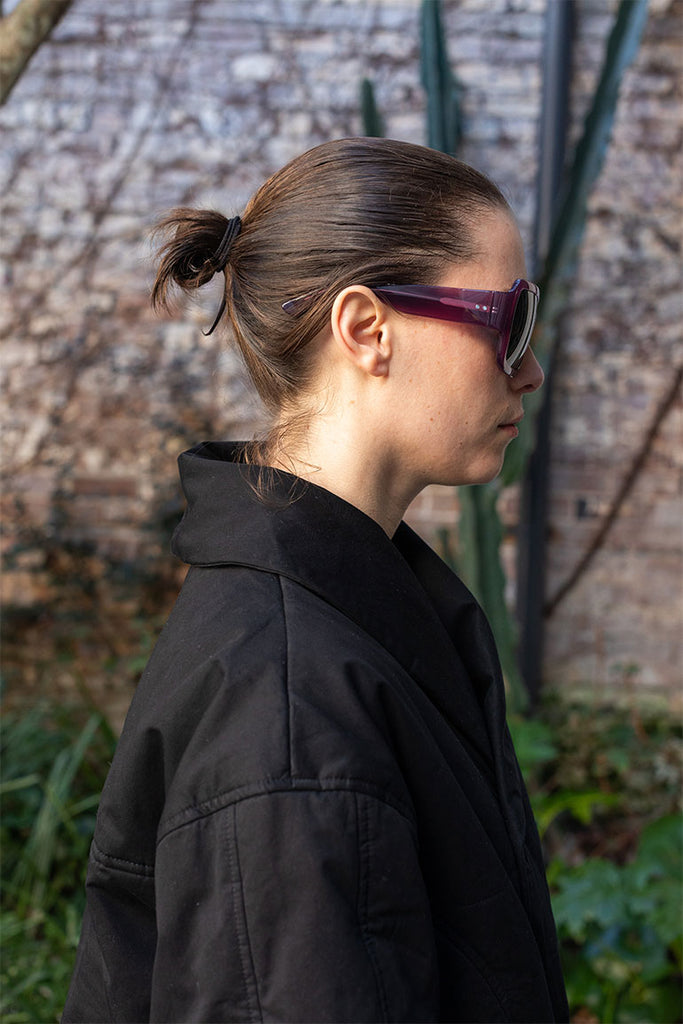 Dries Van Noten Oversized Acetate Sunglasses - Wine