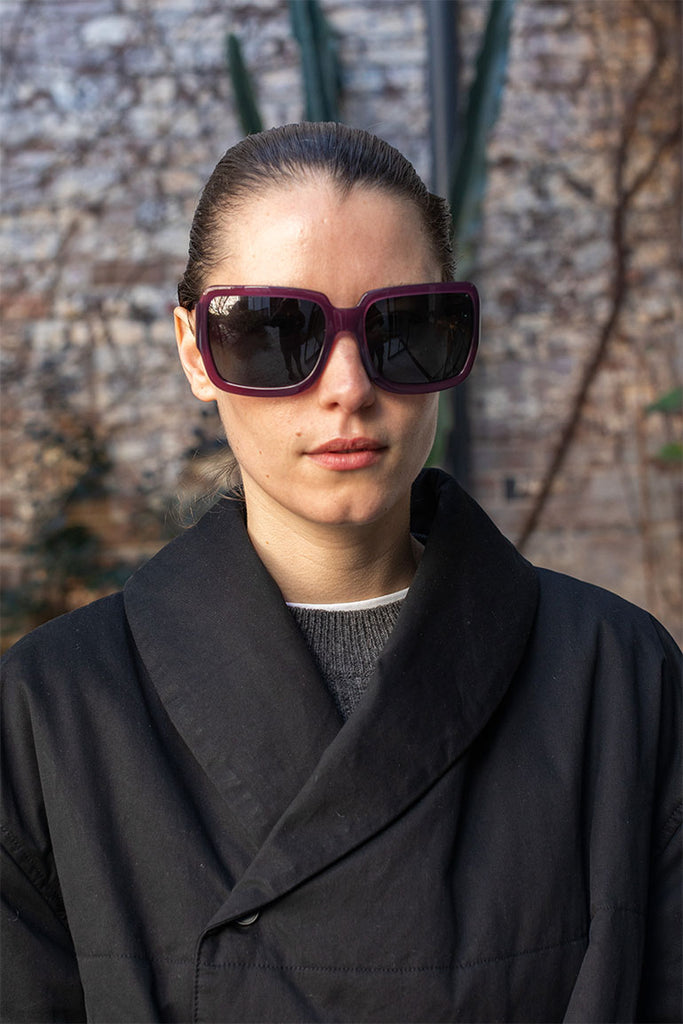 Dries Van Noten Oversized Acetate Sunglasses - Wine