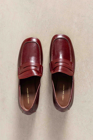 Dries Van Noten Heeled Leather Loafers - Red at Poepke.com