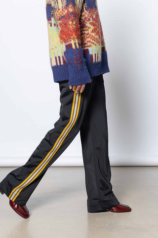 Hucshia Side Stripe Track Pants - Black
