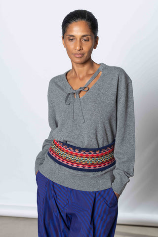 Jacquard Knit Waistband - Navy