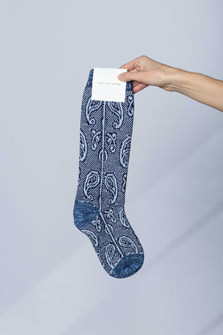 Dries Van Noten Jacquard Wool Socks - Navy at Poepke.com