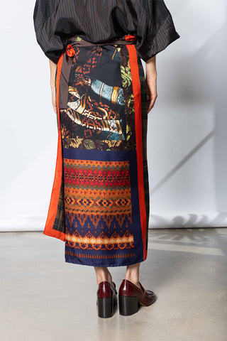 Dries Van Noten Long Wrap Scarf Skirt - Multi A at Poepke.com 2