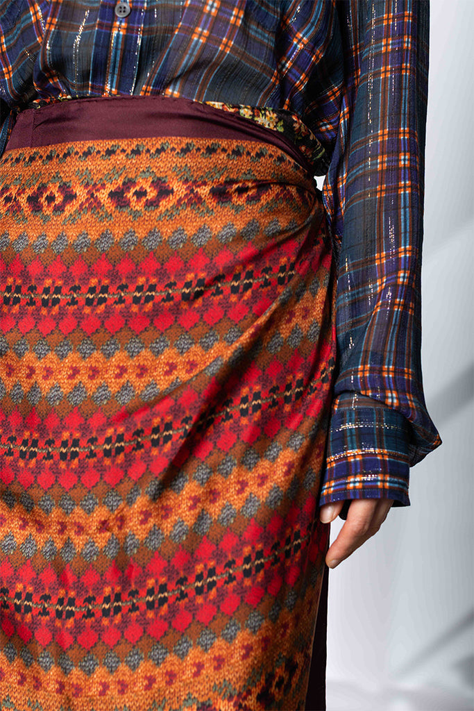 Dries Van Noten Long Wrap Scarf Skirt - Multi B at Poepke.com 2
