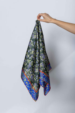 Dries Van Noten Silk Square Floral Scarf - Bottle at Poepke.com