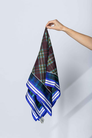 Silk Square Scarf - Blue