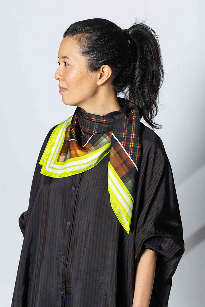 Silk Square Scarf - Neon Yellow