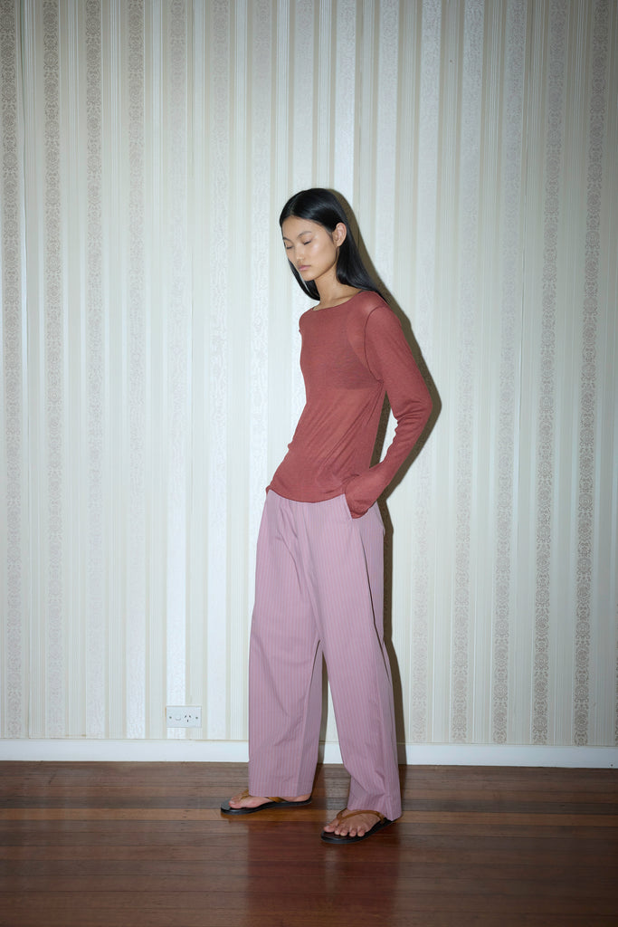 Ease Trouser - Salt Stripe