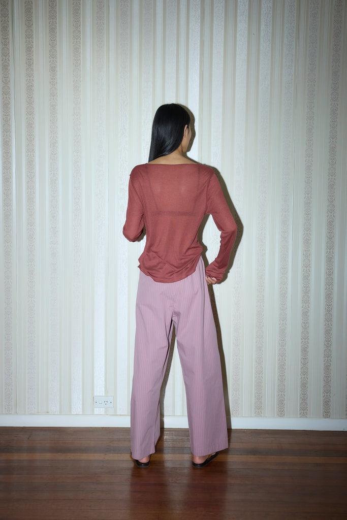 Ease Trouser - Salt Stripe