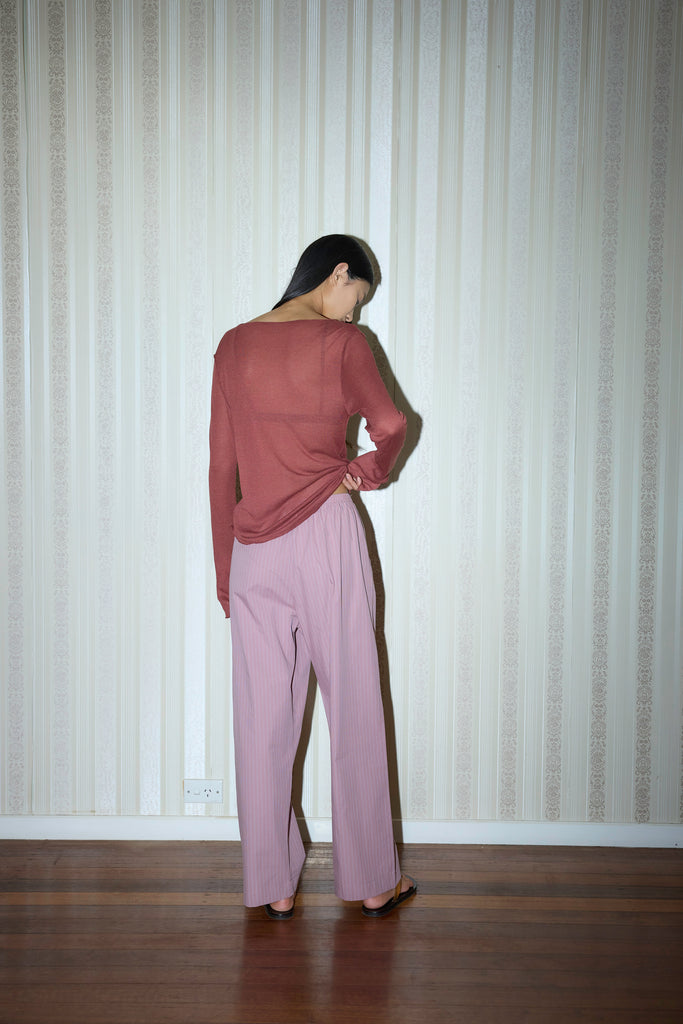 Ease Trouser - Salt Stripe