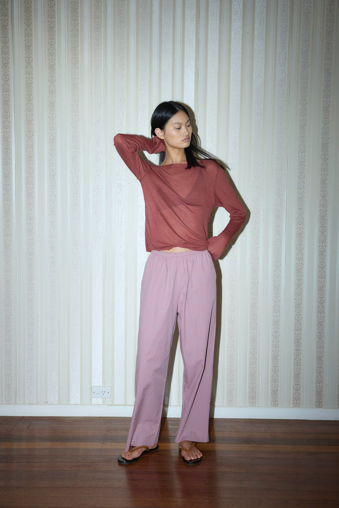 Ease Trouser - Salt Stripe