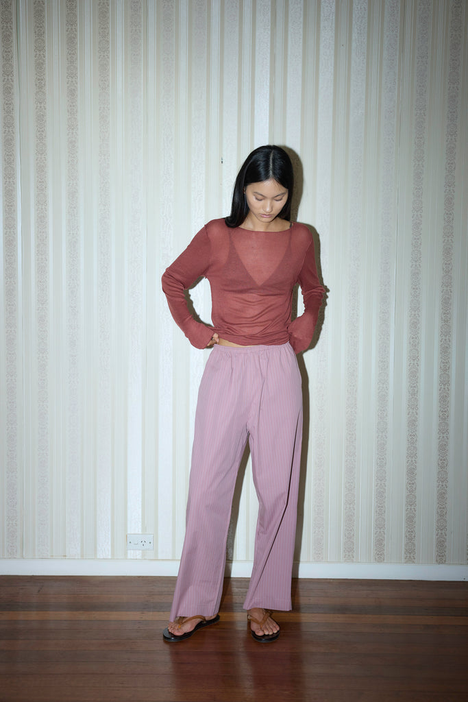 Ease Trouser - Salt Stripe