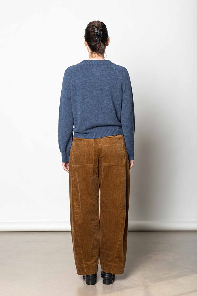 Eden Wool Cashmere Raglan Cardigan - Stormy Blue