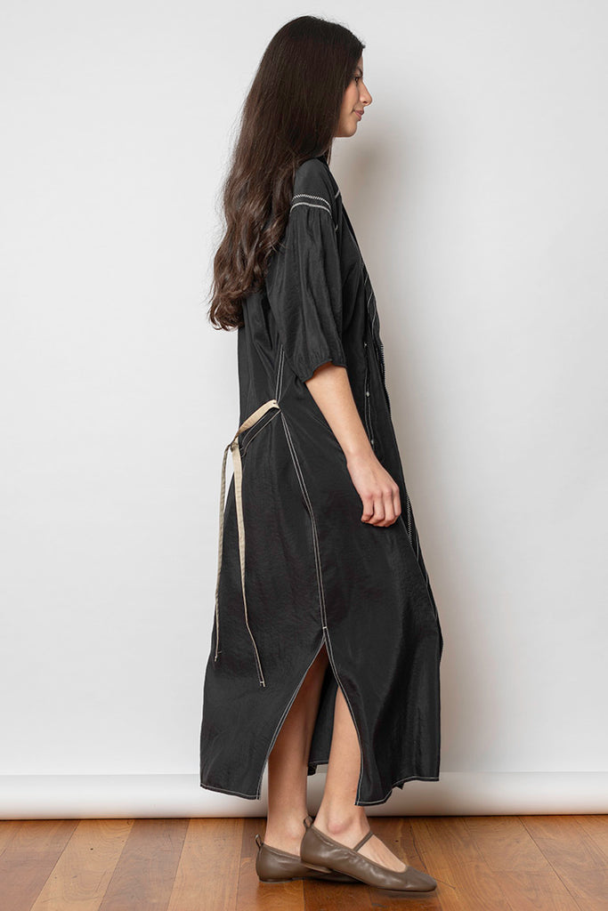 Embroidered Asymmetrical Shirt Dress