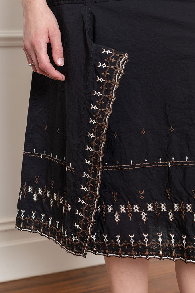 Embroidered Skirt - Black