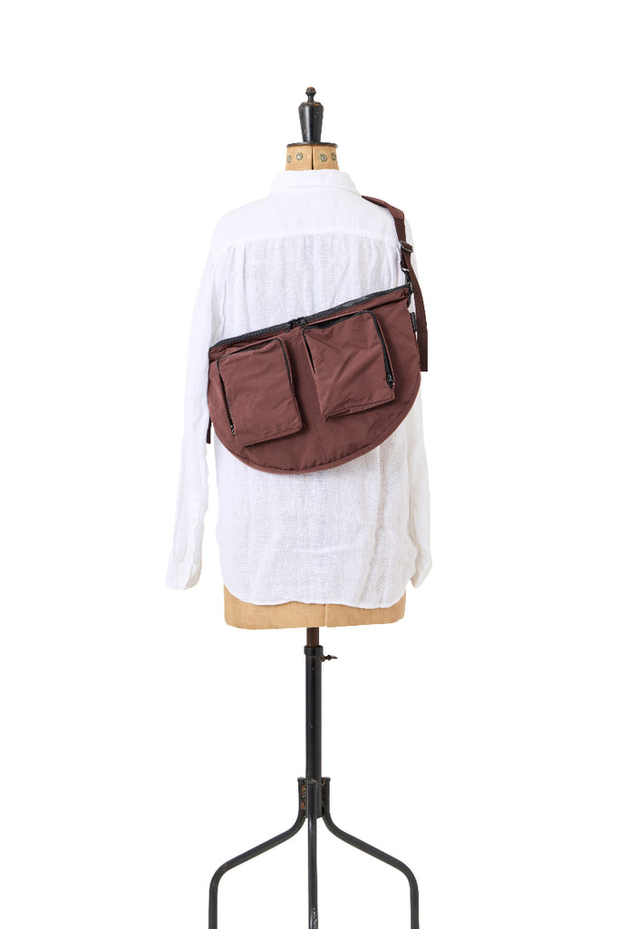 Split Yarn Medium Body Bag  - Bordeaux Brown