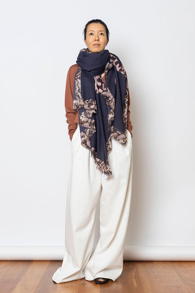 Faaria Printed Pareo - Navy