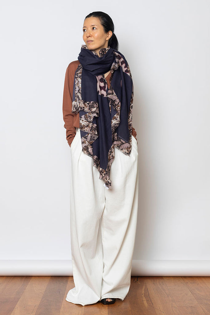Faaria Printed Pareo - Navy