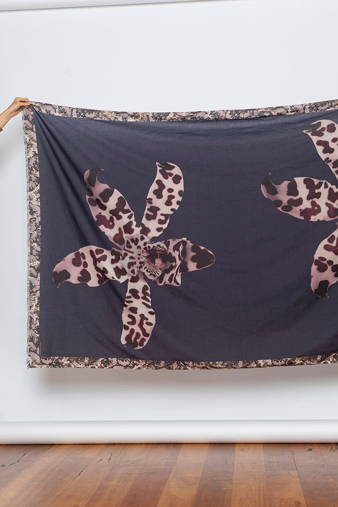 Faaria Printed Pareo - Navy