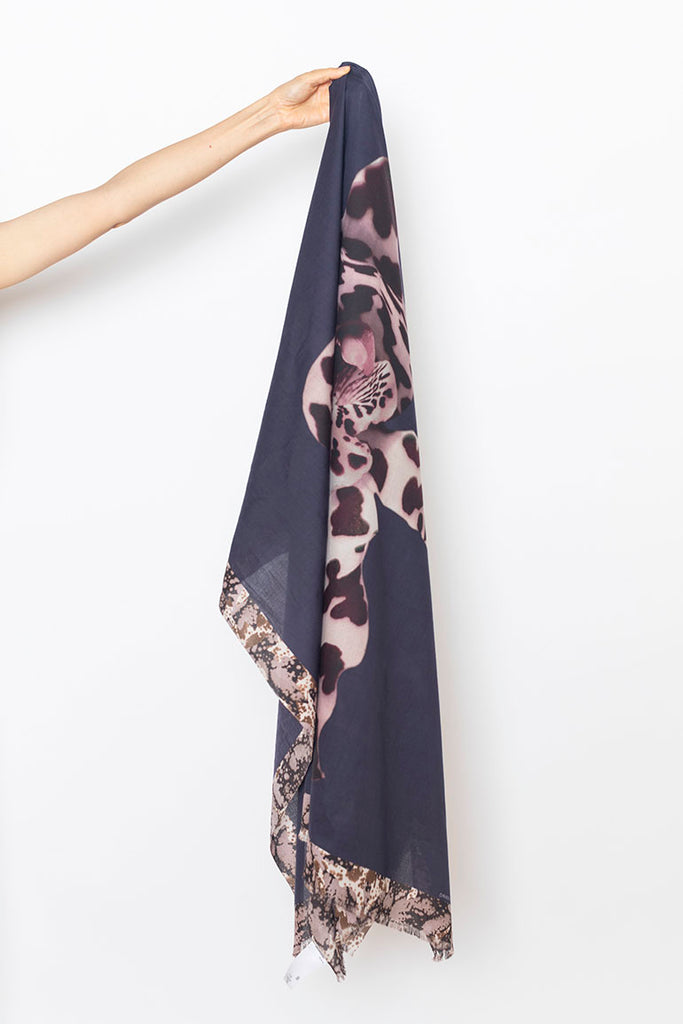 Faaria Printed Pareo - Navy