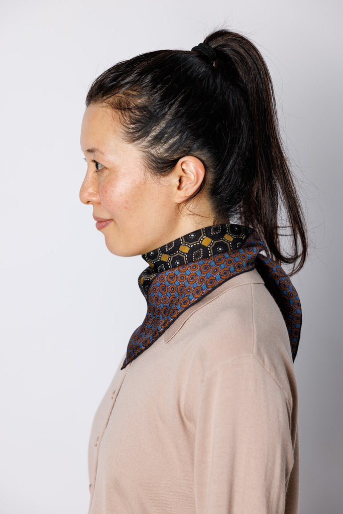 Facet Silk Square Scarf - Ocra