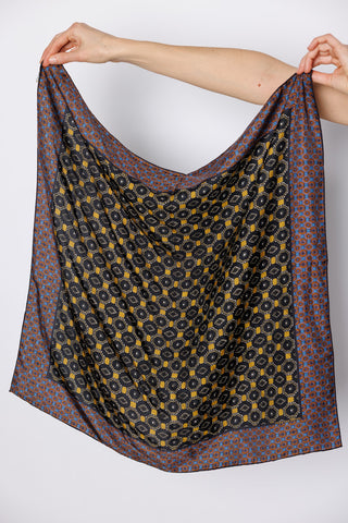 Facet Silk Square Scarf - Ocra
