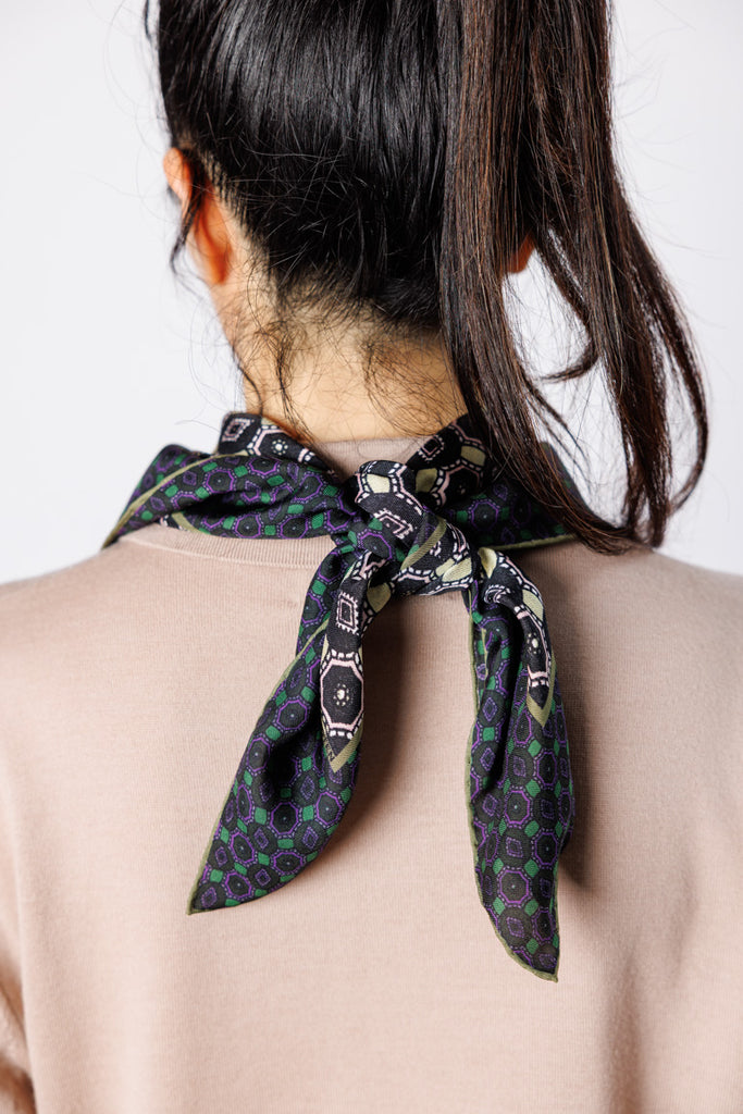 Facet Silk Square Scarf - Pale Yellow
