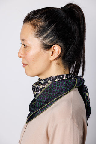 Facet Silk Square Scarf - Pale Yellow
