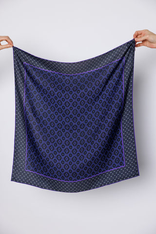 Facet Silk Square Scarf - Purple