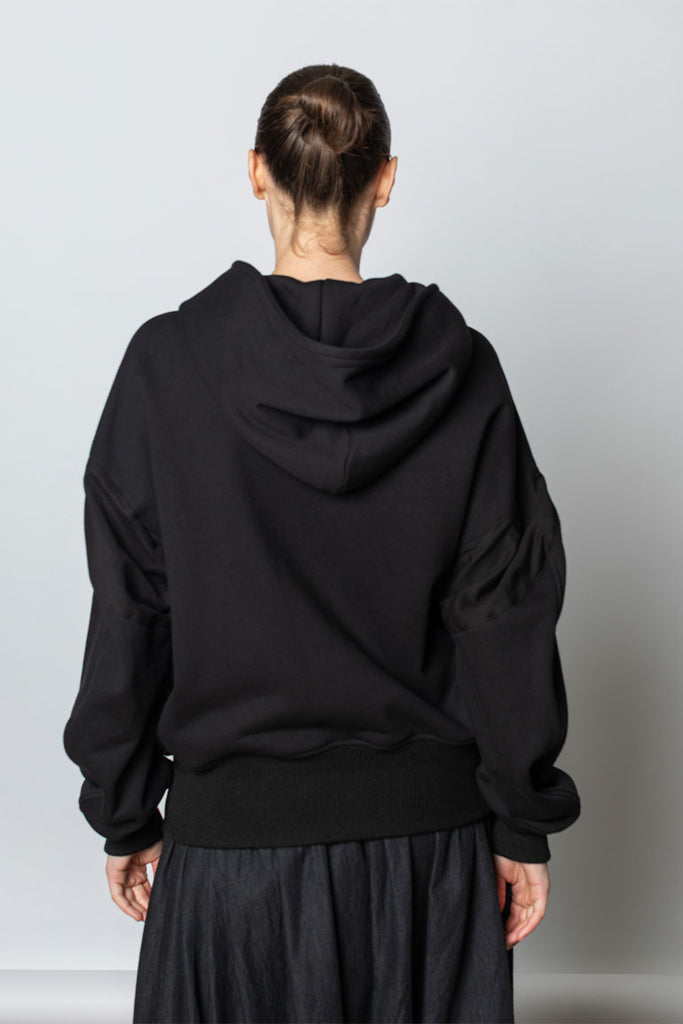 Fleece Collared Blouson Jacket - Black