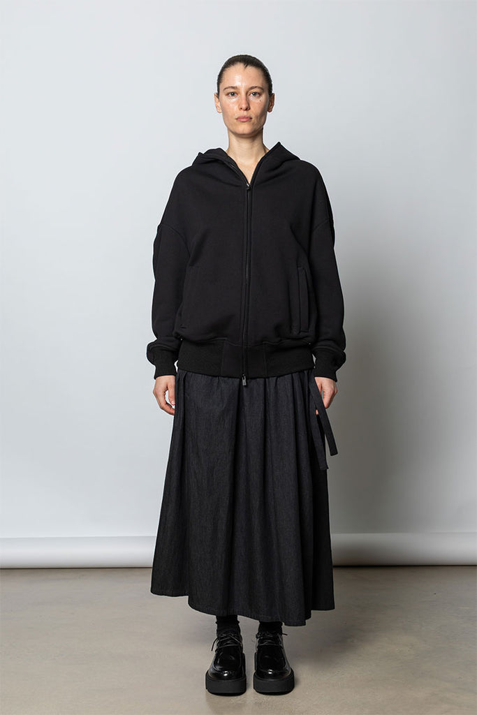 Fleece Collared Blouson Jacket - Black